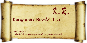 Kenyeres Rozália névjegykártya