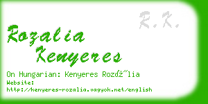 rozalia kenyeres business card